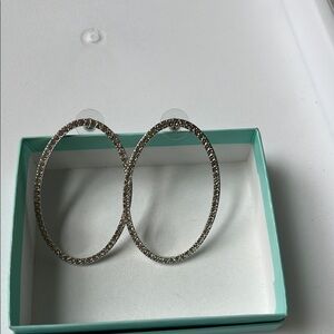 Textured Silver Hoop Earrings with Polished Finish